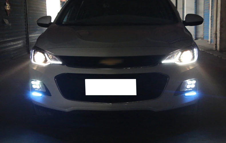 2 шт. светодиодный фары дневного света для Chevrolet Cavalier желтый сигнал поворота Функция 12V автомобильные DRL Противотуманные фары украшения