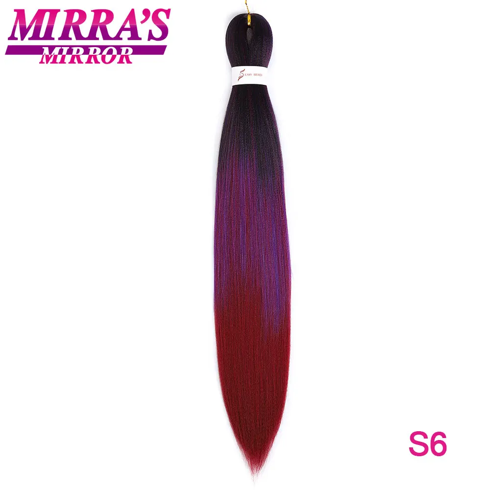 Mirra's Mirror EZ предварительно растянутые плетеные волосы, синтетические вязанные волосы для наращивания, профессиональное низкотемпературное волокно