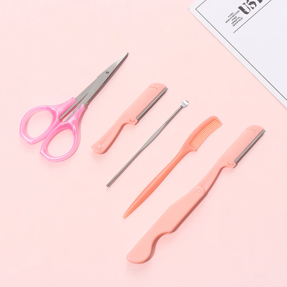 5Pc Professional Scissor Stainless Steel Manicure For Nail Eyebrow Nose Eyelash Cuticle Scissor Curved Pedicure Trimming Tool
