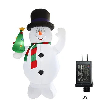 

2.4M Tall LED Illuminated Inflatable Frosty The Snowman with Christmas Tree Indoor Outdoor Holiday Decoration EU US KU AU Plug