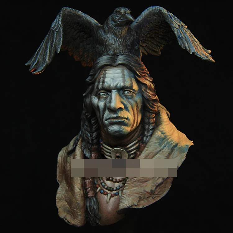 1/10 BUST Resin Figure Model Kit Native American Chief Black Raven Unpainted 