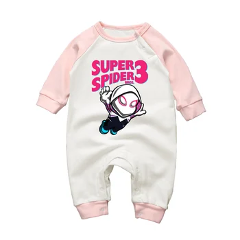 

Cotton Baby Girls Brand Rompers Spider-Gwen Printing Clothing Pne-pieces Newborn Infant Winter Autumn Jumpsuits
