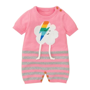

Baby Rompers Knitted Clothes Cartoon Short sleeve Newborn Girl Jumpsuits Outfits Children Overalls Soft Toddler Boy Playsuits