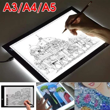 

A3/A4/A5 5V Drawing Tablet Led Light Pad Tablet Diamond Painting Eye Protection Bright Copy Board Diamond Embroidery Art Acrylic