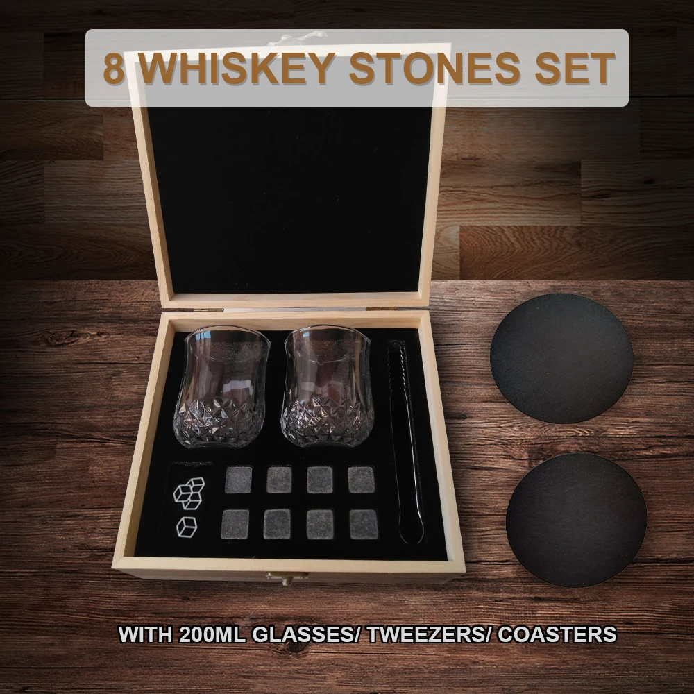 AITREASURE Stainless Steel Whiskey Stones with Tongs Reusable Ice Cubes Wine Chilling Stones Gift Set for Men and Women （set of 4）