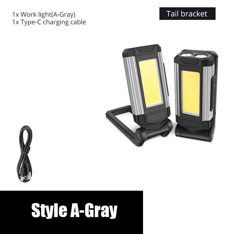 COB Work Light USB Rechargeable LED Flashlight Portable Lantern Camping Light with Magnet Type C Cable Power Bank Function Lamp most powerful flashlights Flashlights