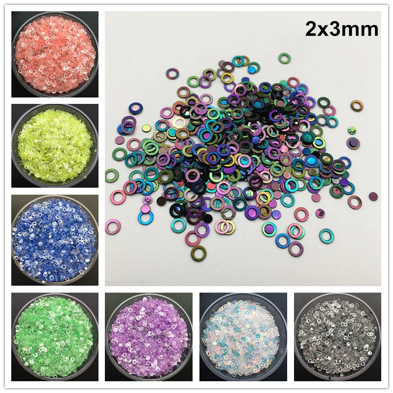20g 2&3mm Dual Cirle PVC loose Sequins Glitter Paillettes for Nail Art manicure/sewing/wedding decoration confetti