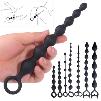 Super Long Silicone Butt Plug Anal Beads Ball Sex Toy For Beginners Man Women Couples Anus Masturbator Prostate Massager Erotic 1