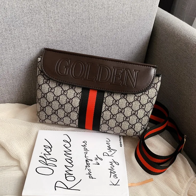 

Bag Women's 2019 Korean-style New Style Trend Clutch WOMEN'S Bag Hong Kong Style Retro Square Sling Bag Broadband Crossbody Bag