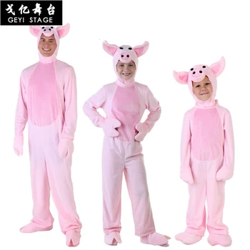 

Pig pyjamas adult female overalls animal pink kigurumi cosplay dress warm flannel soft sleepwear cartoon girls carnival party