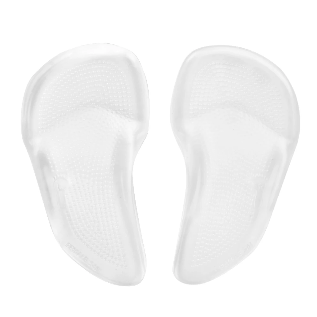 1 Pair Silicone Gel Forefoot Shoes Cushions Arch Support Pad Inserts for Arch Support Relieve Stress of Wearing High-heel Shoes
