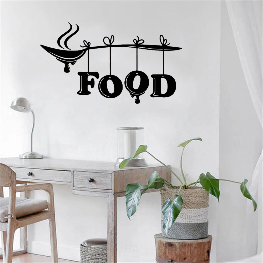 

Food Spoon Wall Sticker Spoon Kitchen Food Dinning Cook Cuision Wall Decal for Kitchen Resturant Home Decor Vinyl DW13024