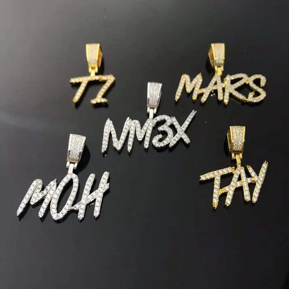 

Iced out custom cursive nameplate