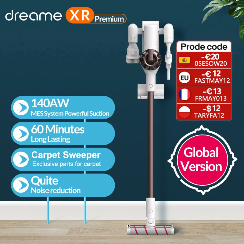 Buen valor 【Promo Code：05ESOW20】Dreame – Aspiradora portátil sin cables XR Premium para suelos y alfombras, Aspirador portátil inalámbrico de 22Kpa todo en uno zOK35MKWL