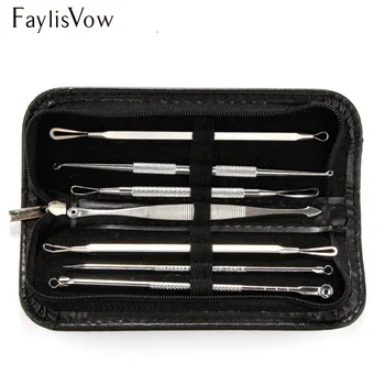 

7pcs Blackhead Remover Tools Black Spots Needles Pore Cleanser Vacum Comedone Pimple Blemish Extractor Beauty Acne Remover Tool