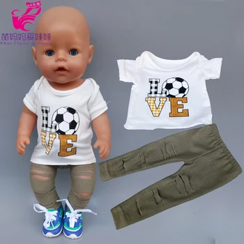 

3 in 1 Outfit winter Clothes vest tee pants for 18'' girl doll fur Coat + pants for 43 CM baby doll