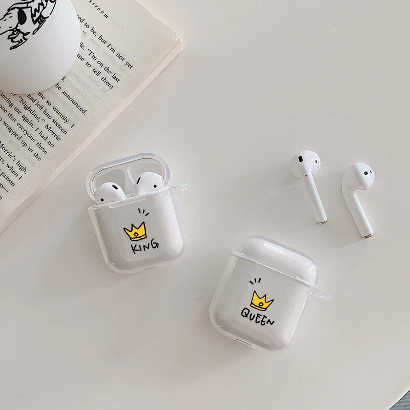 Милый чехол для наушников с кристаллами Apple AirPods Жесткий ПК прозрачный защитный