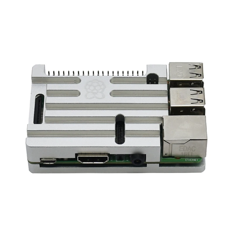 Silver 3 в 1 для Raspberry Pi 3 Model B+(Plus) плата+ Cnc алюминиевый чехол+ 5 В 3 А адаптер питания с Wifi и Bluetooth - Цвет: Silver