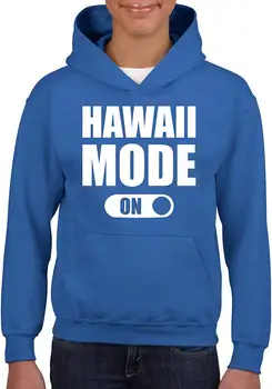 

Hawaii Mode On Honolulu Maui Hawaiian Islands Unisex Hoodie for Girls and Boys Youth Sweatshirt (MRB) Royal Blueunisex