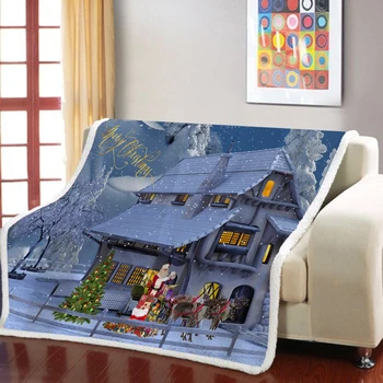 

New Christmas Snow Print Blanket 3D-printed Snowflake Blanket for Children and Adults Weighing Blanket for Horse Decoration