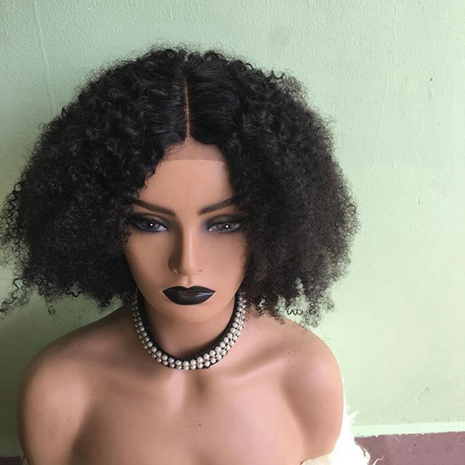 Бразильские волосы remy, бесклеевые, полностью кружевные человеческие волосы, парики, афро кудрявые, кудрявые, 150 плотность, полный парик шнурка для черных женщин, средний коэффициент