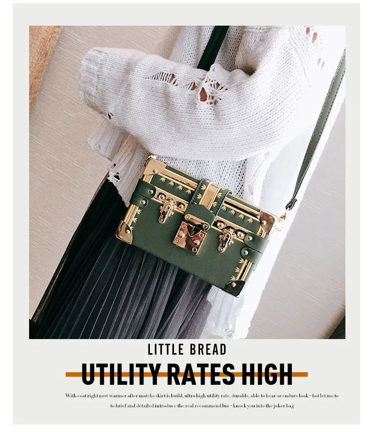 

2019 New Stereotyped Small Box Pig Nose Lock Gold Edge Single Shoulder Leaning Women's Bag