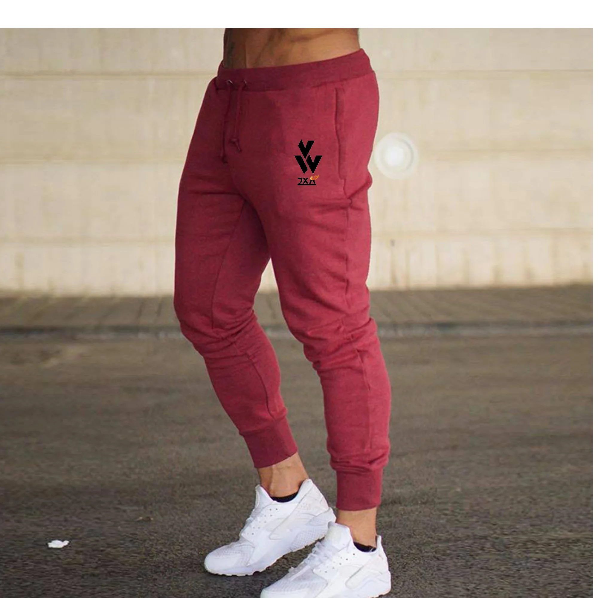 Высококачественные мужские тонкие спортивные штаны для бега, Мужские дышащие штаны для фитнеса, бодибилдинга, бега, фитнеса с карманами - Цвет: picture color