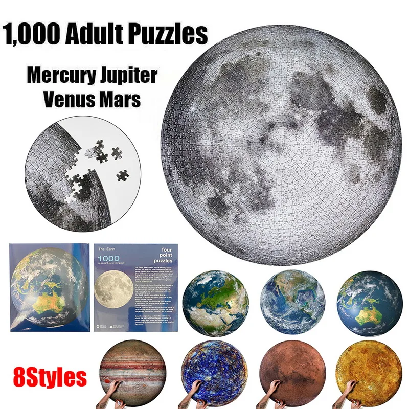 Junejour The Moon Earth Пазл 1000 штук мозаика паззл для взрослых игрушки космическая планета