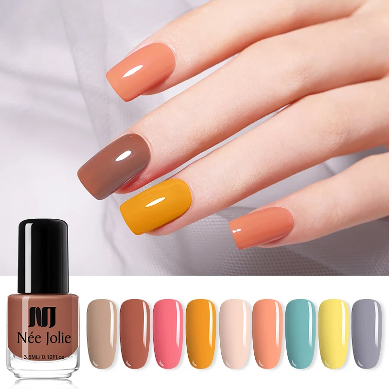 

NEE JOLIE Nail Polish Solid Color Colorful Maple Red Gray Blue Long Lasting Lacquer Nail Art DIY Design Varnish Decoration