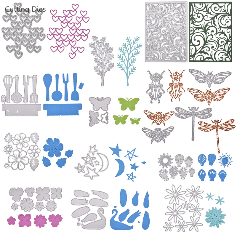 

2019 New Metal Heart Flower Cutting Dies DIY Embossing Dies Craft Paper Card Scrapbooking Making