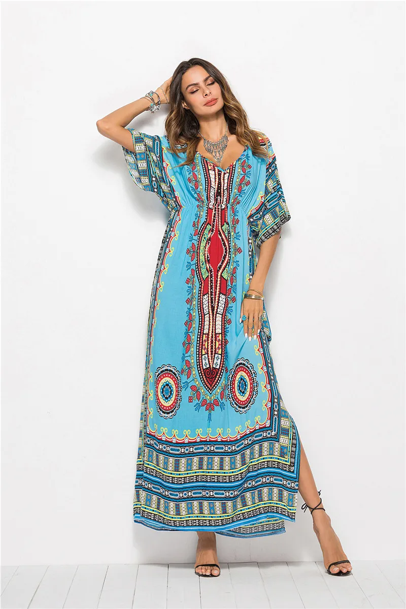Модный принт abaya Дубай для женщин с эластичный пояс Макси abaya Повседневный кафтан турецкий кардиган длинное арабское платье Femme Musulman