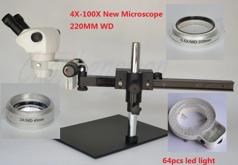 PROD 4000262059022 FYSCOPE 4X~100X Stereo Zoom Binocular Microscope
Guide Stereo Zoom Microscope +PCB Inspection Microscope +64 LED