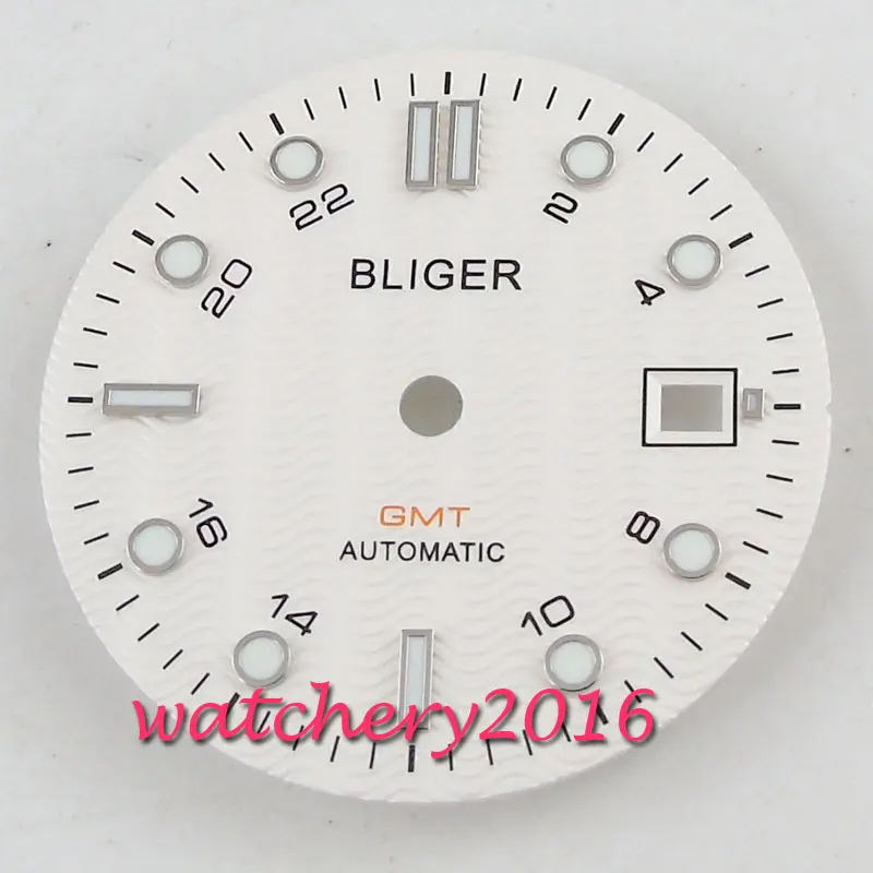 White 31 мм часы блигер циферблат fit 2836 2824 2813 3804 Miyota 82 серия механизм - Цвет: White