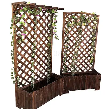 

Anti-corrosion Wood Fence Flower Pot Flower Stand Vine Frame Climbing Outdoor Fence Outdoor Garden Decoration Flower