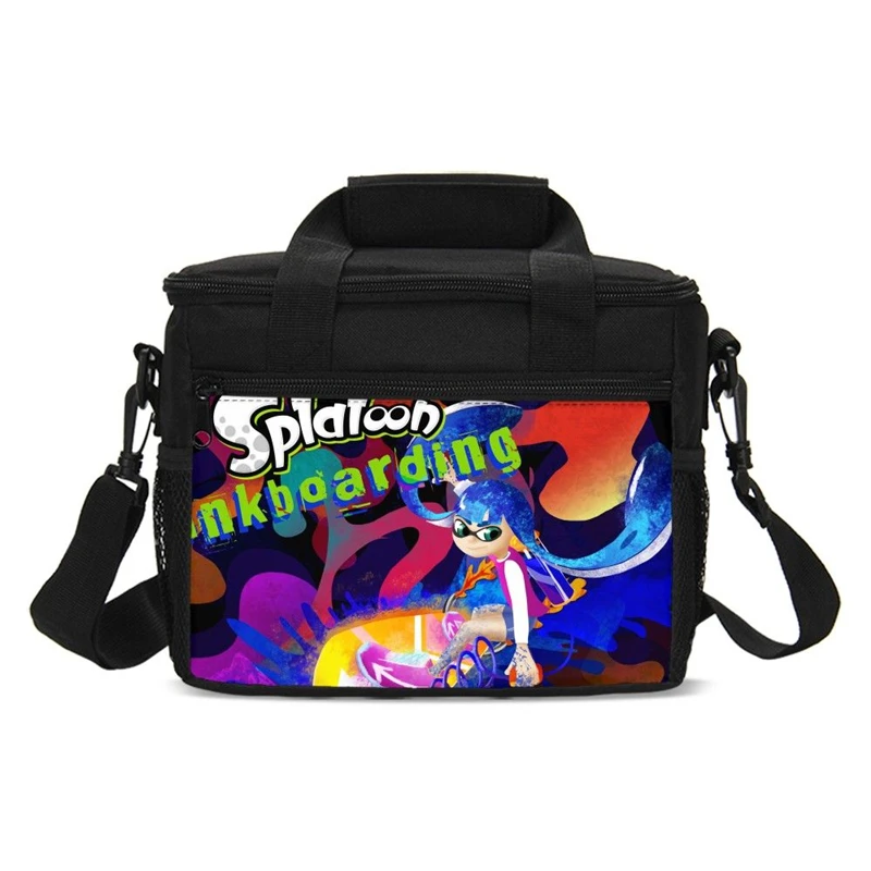 Функциональная Аниме игра Splatoon 2 охладитель ланч бокс портативный изолированный холст термопакеты для обеда еда Термосумки для пикника подростка - Цвет: Синий