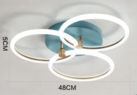 3 Rings Dia48cm Современные светодиодные люстры, кольца для гостиной, спальни, светодиодные люстры с функцией памяти, светодиодные потолочные люстры, светильники - Цвет абажура: 3 Rings Dia48cm