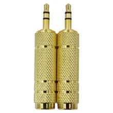 2 unids/set Adaptador de Audio Jack de 6,5mm a 3,5mm macho conector convertidor Accesorios para Instrumentos Musicales para Mic Amp altavoz guitarra