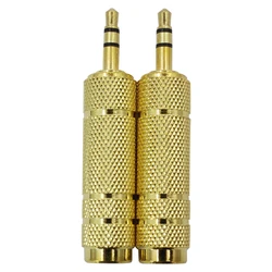 2 Pcs/Set Audio Adapter 6.5mm Jack to 3.5mm Plug Converter Connector Musical Instrument Accessories for Mic Amp Speaker Guitar