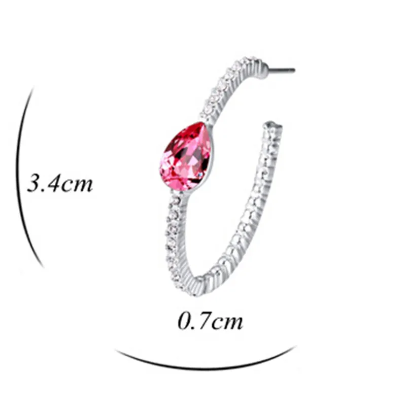 SHDEDE модные украшения для женщин Кристалл от Swarovski серьги-кольца для женщин вечерние подарок на день рождения Аксессуары не аллергические-21691
