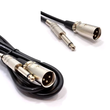

XLR 3 Pin Plug to 6.35mm 1/4 inch Male Mono Jack Plug Cable