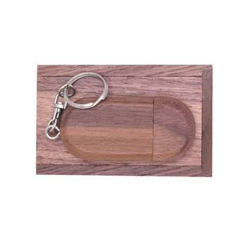 

Walnut Wooden Rotatable USB Flash Drive Pendrive 4G 16GB 32GB 64GB Memory Stick U Disk with Metal Keychain LOGO Customized Gifts