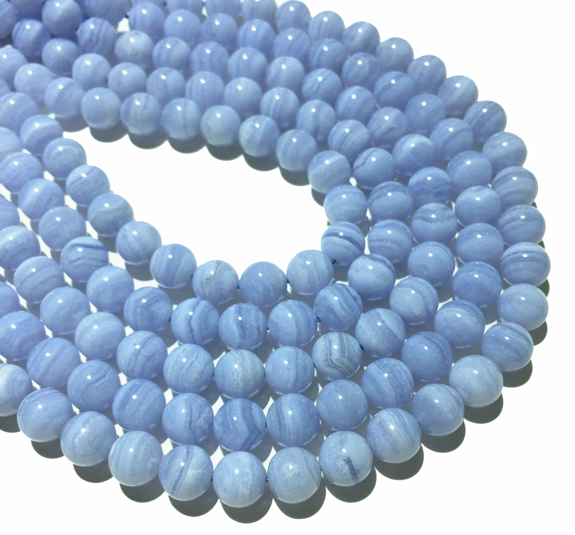 

Free Shipping Natural Blue Lace Agate Round Loose 6 8 10 12mm Smooth Beads For Women Men Jewelry Making DIY Bracelet Necklace