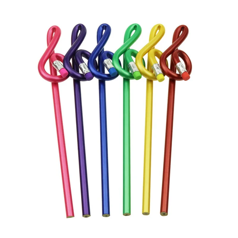 40 Pcs Musical Note Pencil 2B Standard Round Pencil Stationery music Notes School Student Gift Prize Pencil Promotion Pencil 6pcs lot creative pencil musical writing note wooden pencil stationery for student school supplies color randomly