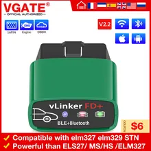 Vgate vlinker fd para ford forscan programação atualizar escondido ms pode espanhol francês diagnóstico automático obd2 elm327 v2.2 ferramentas de varredura