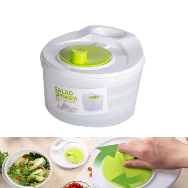 5L Salad Spinner Vegetable Dehydrator Washer Dryer Hand-Held Multi-Use