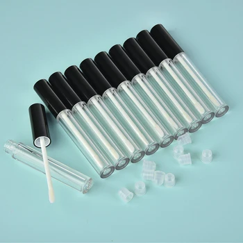 

10 20 Pack 5ml Empty Lip Gloss Tubes Transparent Clear Lip Balm Containers Mini Refillable Cosmetic Sample Bottles with Rubber
