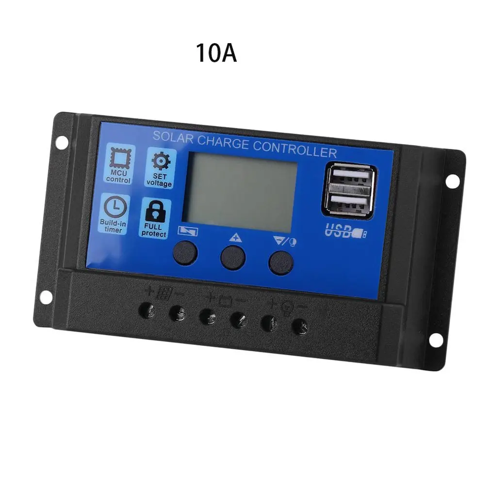

24V/12V Auto Solar Panel Battery Charge Controller 30A 20A 10A LCD Solar Collector Regulator with Dual USB Output 5V