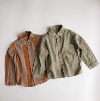 

2020 new boys plaid shirt cotton full sleeve spring fashion kids top 1-6 years HM201