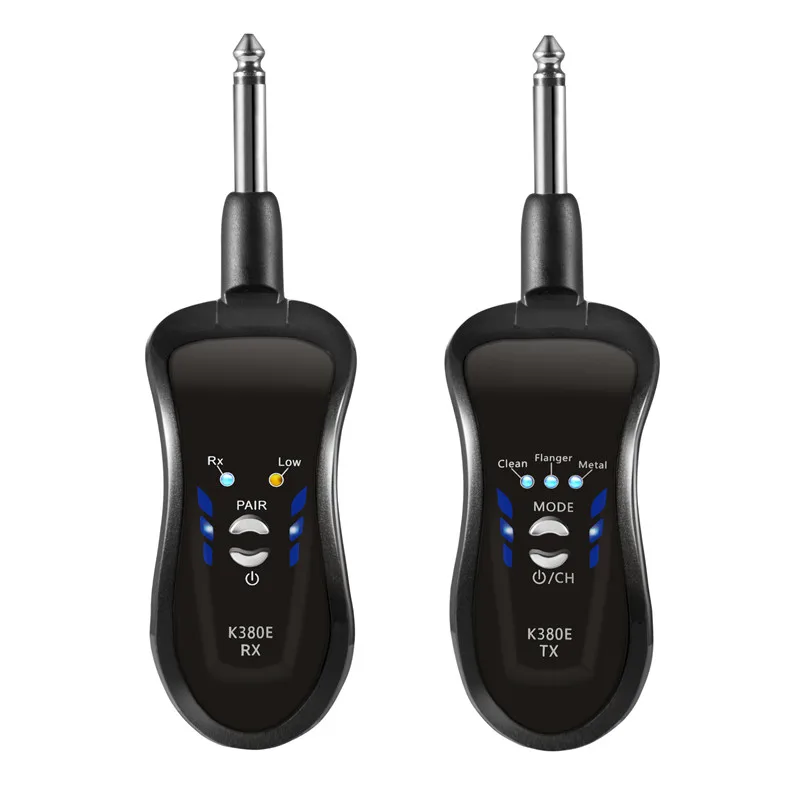 UHF гитара беспроводные эффекторы K380E встроенный усилитель с чистым/Flanger/тяжелый металлический передатчик приемник для электрогитары