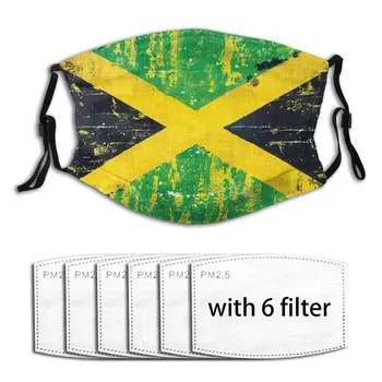 

Washable Reusable Air Pollution Print Face Masks Cute Jamaican Flag Retro Masks Fabric Protective PM2.5 Masks Proof Haze